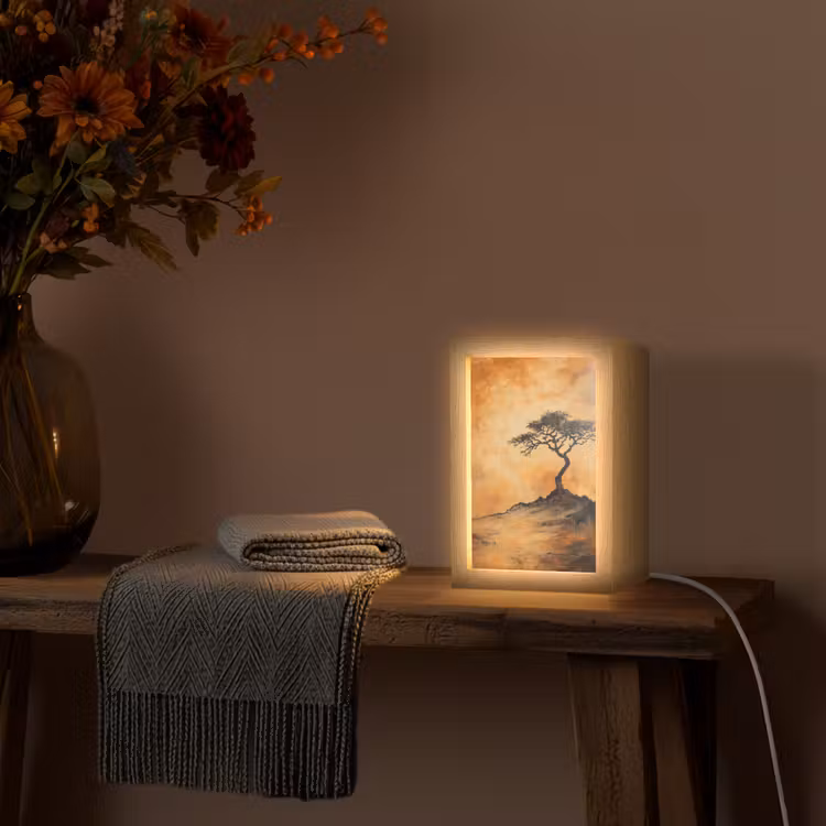 Tischlampe - Baum - Landschaft - Orange — 2
