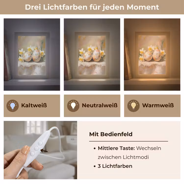 Tischlampe - Blumen - Eier - Bemalt — 6