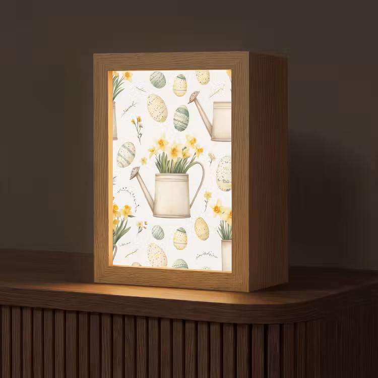 Tischlampe - Gießkanne - Blumen - Eier — 1