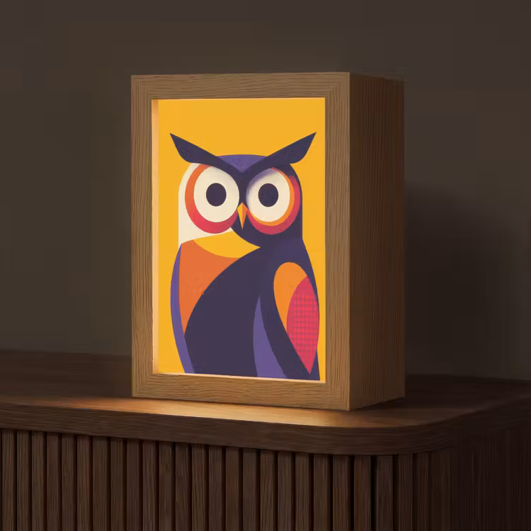 Tischlampe - Eule - Grafik - Bunt - Augen — 1