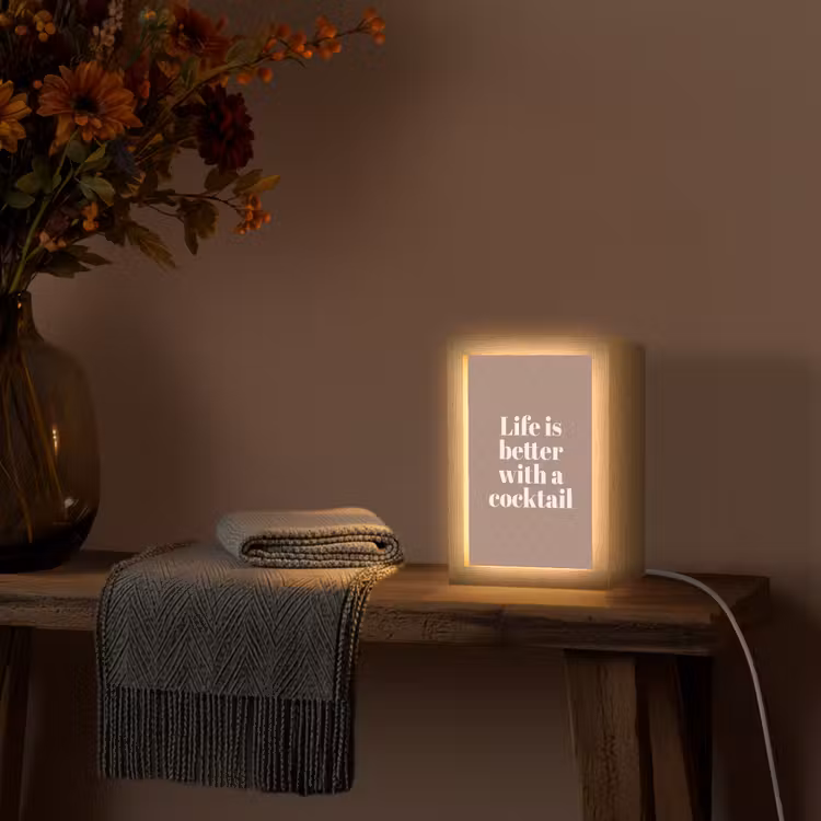 Tischlampe - Cocktail - Text - Muster - Weiß — 2