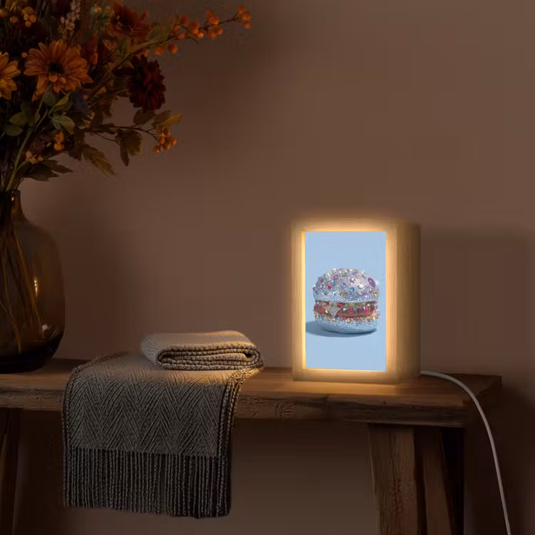 Tischlampe - Glitter - Hamburger - Blau — 2