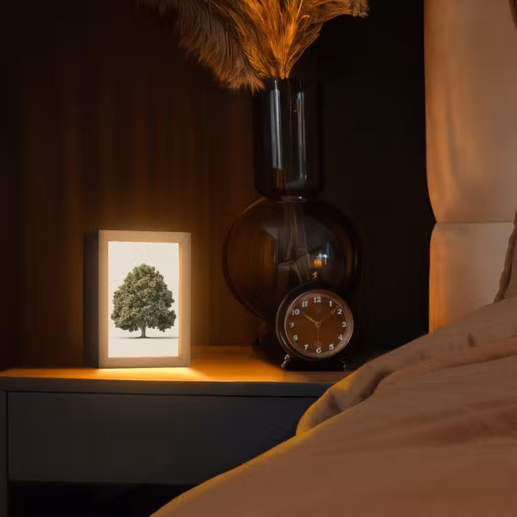 Tischlampe - Eichenbaum - Grün - Heller Hintergrund — 3