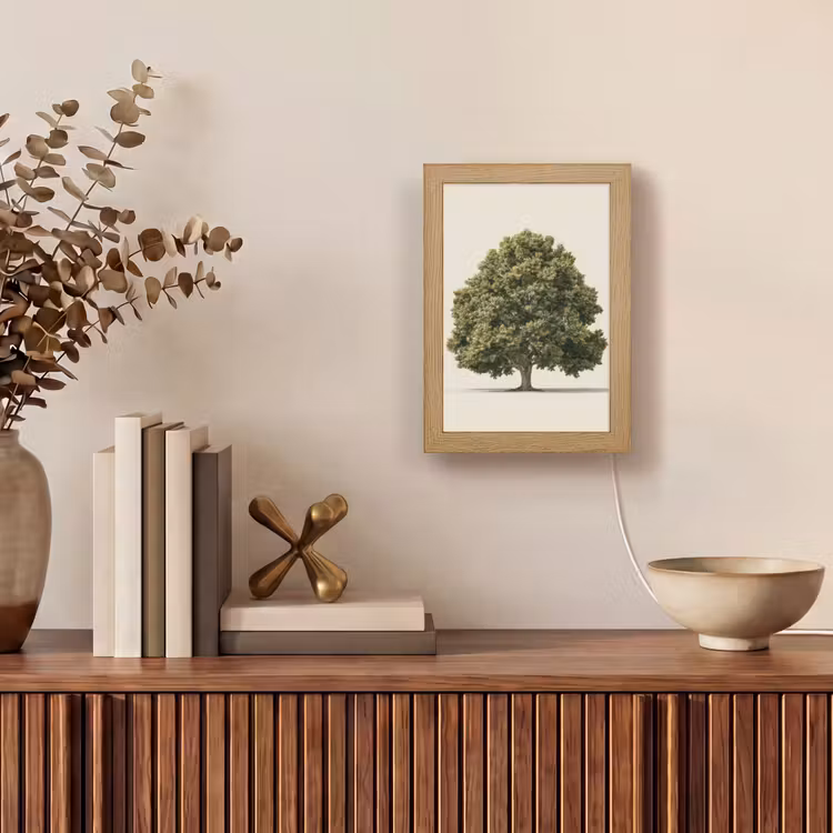 Tischlampe - Eichenbaum - Grün - Heller Hintergrund — 4