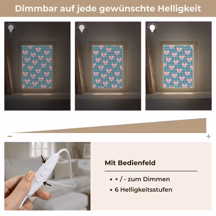 Tischlampe - Herzen - Gitternetz - Muster - Blau — 8
