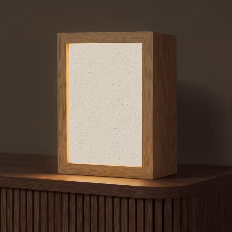 Tischlampe - Hellbeige - Terrazzo - Grau — 1