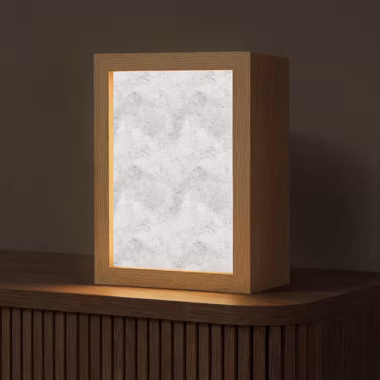 Tischlampe - Hellgrau - Grob - Dezent — 1