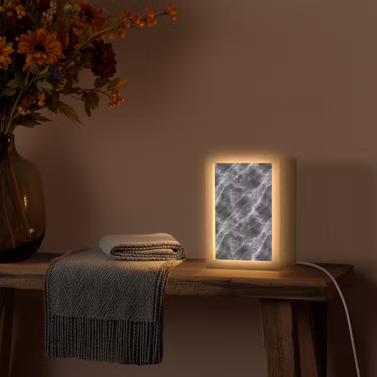 Tischlampe - Dunkelgrau - Blitz - Marmor — 2