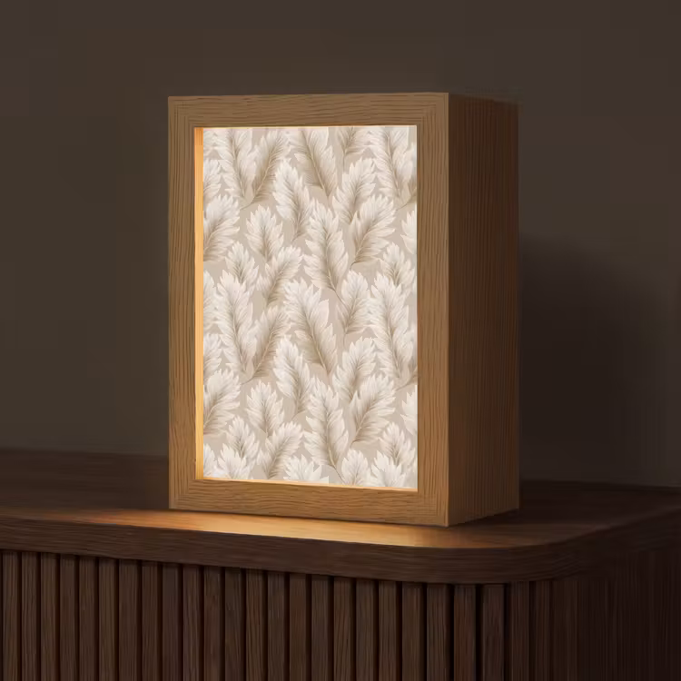 Tischlampe - Botanisch - Muster - Beige — 1