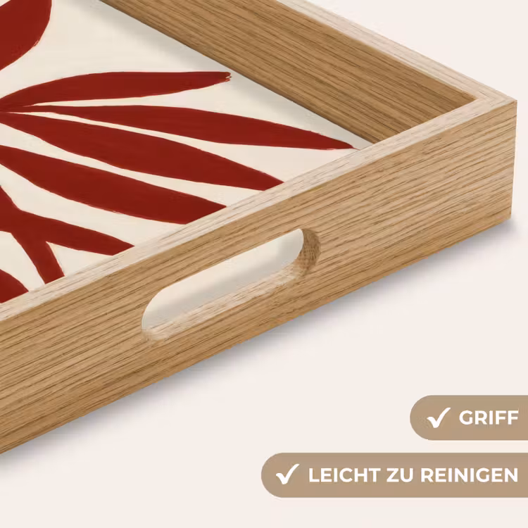 Tablett - Zweig - Blätter - Rot — 8