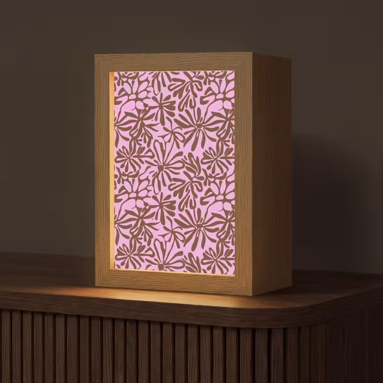 Tischlampe - Bio - Muster - Rosa — 1