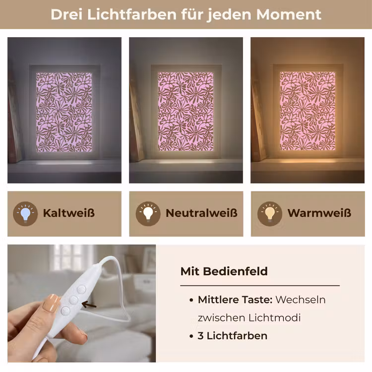 Tischlampe - Bio - Muster - Rosa — 6