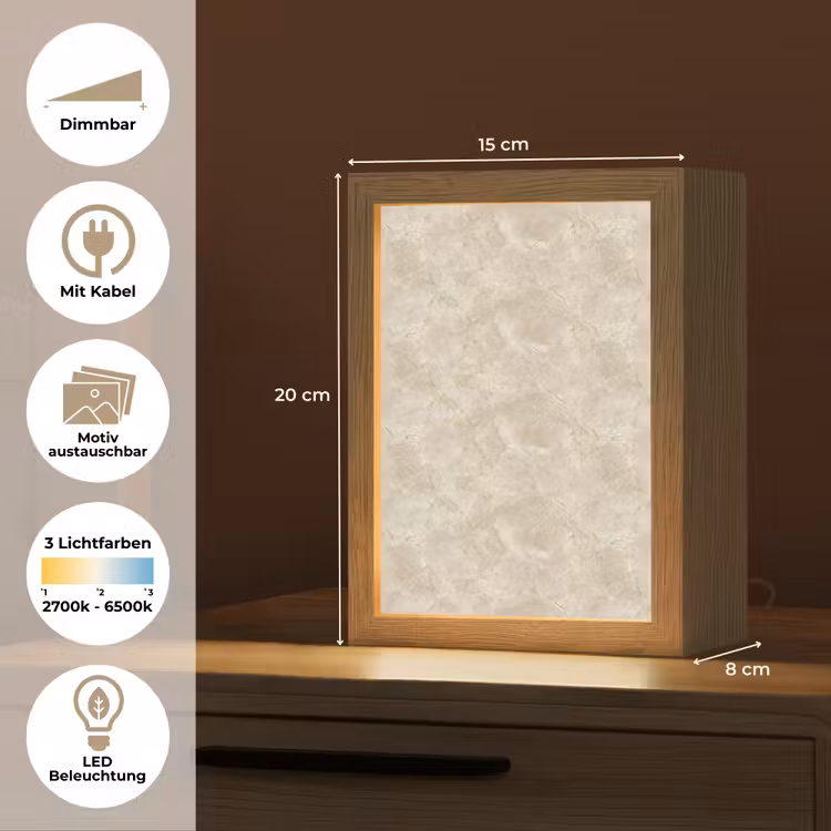 Tischlampe - Hellbeige - Marmor - Adern — 7