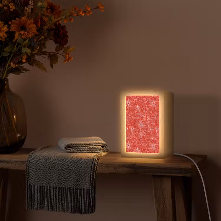 Tischlampe - Blumen - Muster - Rot — 2