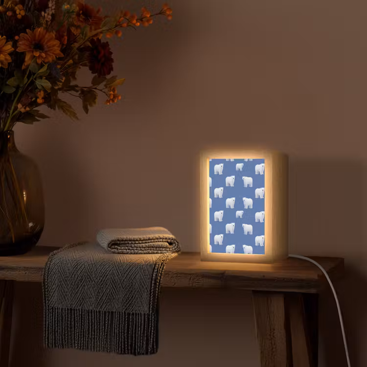 Tischlampe - Eisbär - Muster - Blau — 2