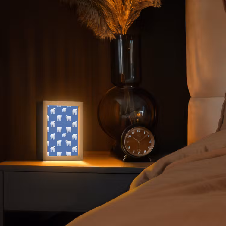 Tischlampe - Eisbär - Muster - Blau — 3