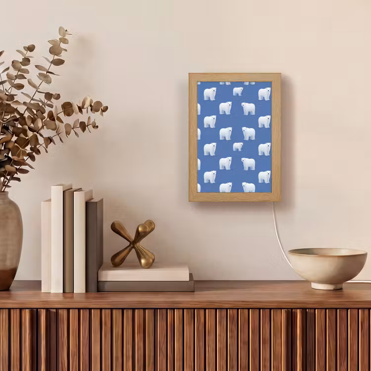 Tischlampe - Eisbär - Muster - Blau — 4