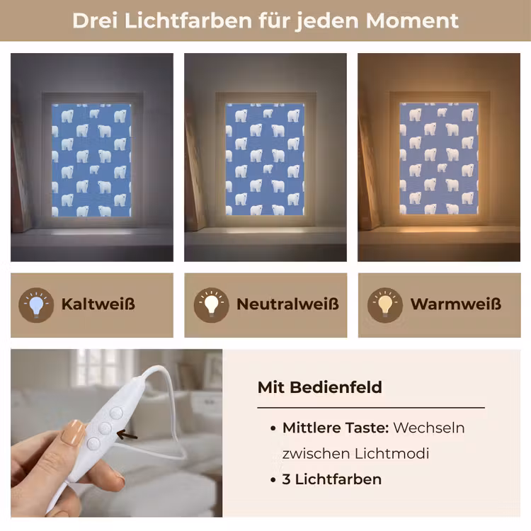 Tischlampe - Eisbär - Muster - Blau — 6