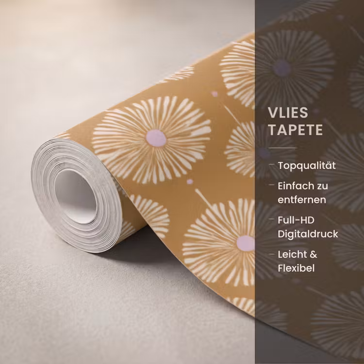 Tapete - Blumen - Modern - Ocker — 3