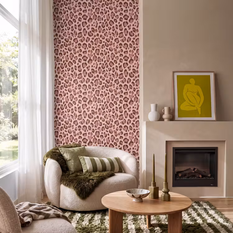 Tapete - Leopard - Muster - Rosa — 1