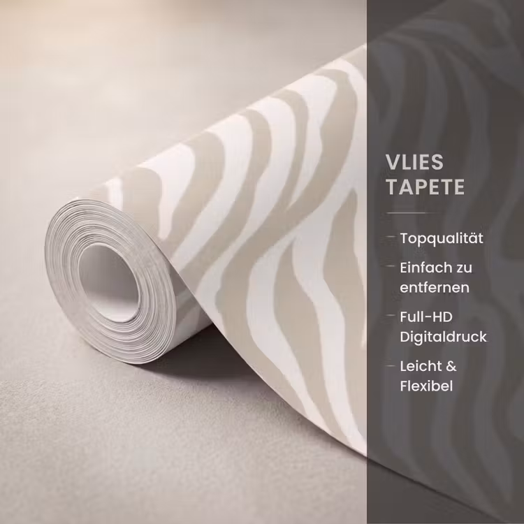 Tapete - Zebra - Muster - Beige — 3