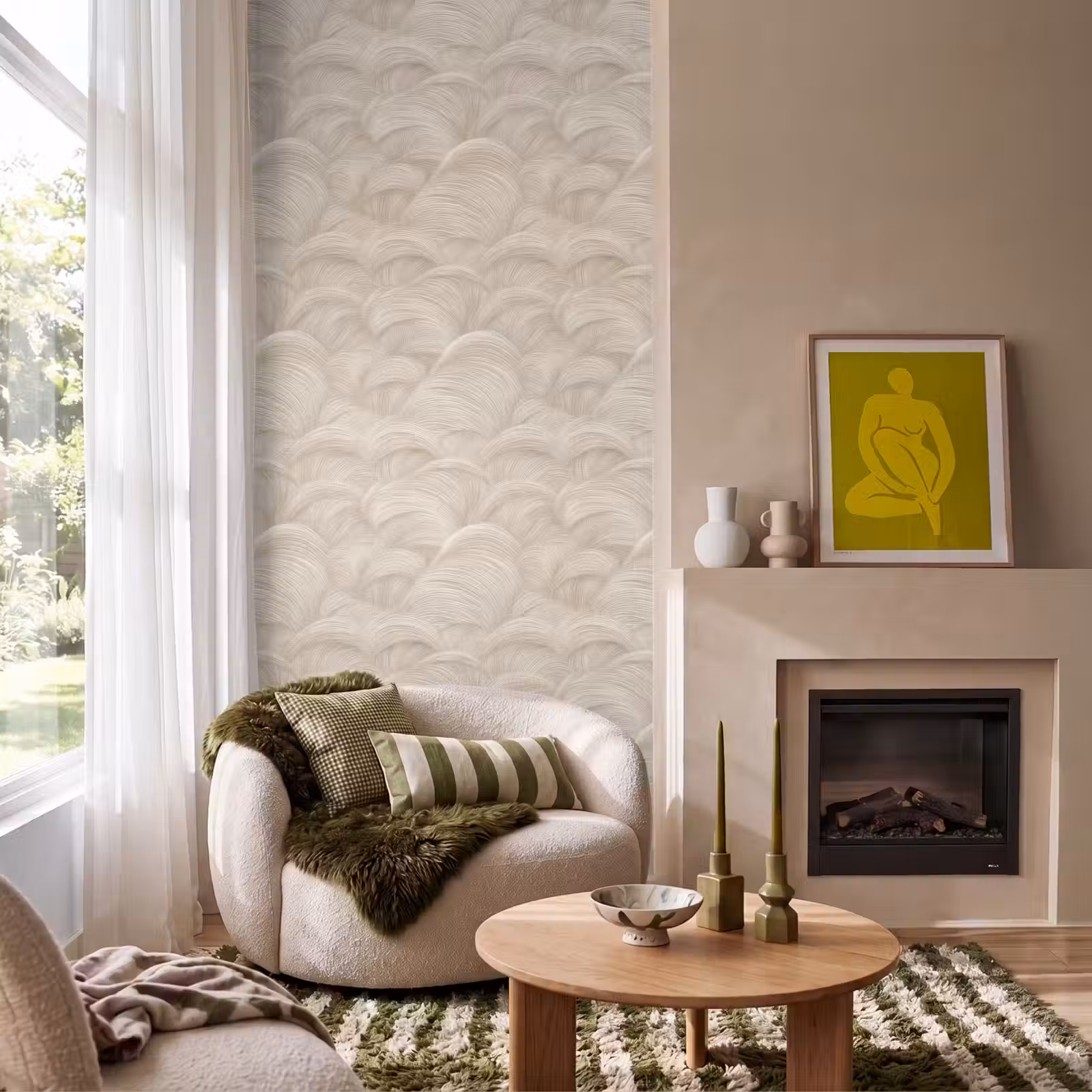 Tapete - Bögen - Muster - Beige — 1
