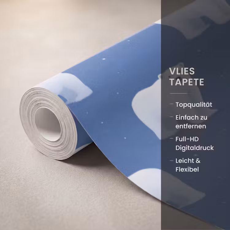 Tapete - Eisbär - Muster - Blau — 3