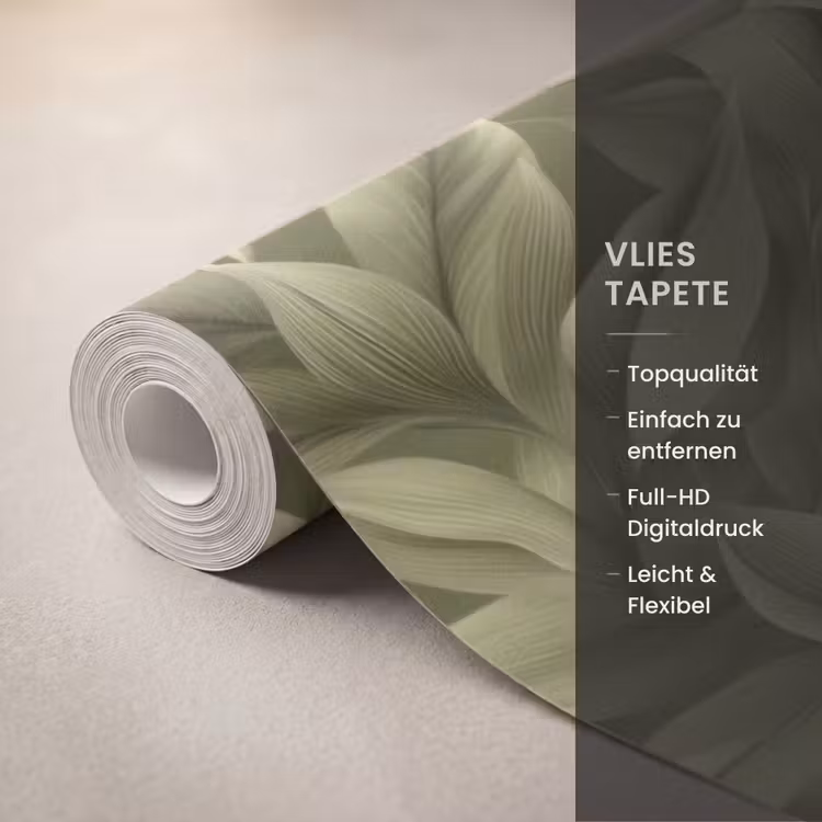 Tapete - Blätter - Modern - Grün — 3