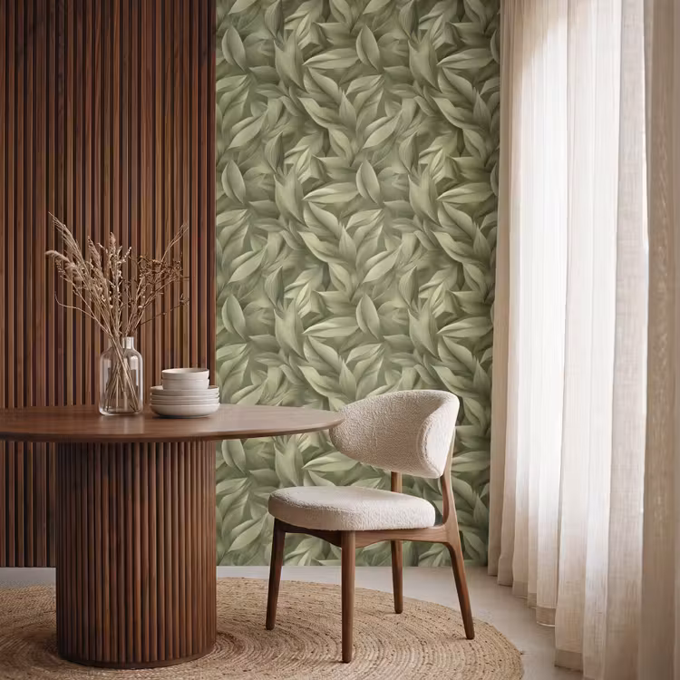 Tapete - Blätter - Modern - Grün — 4