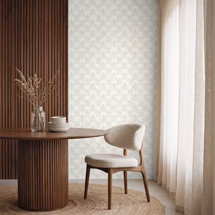 Tapete - Muster - Blumen - Beige — 4