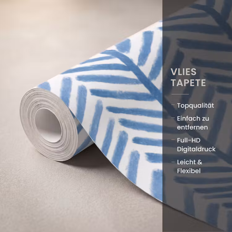 Tapete - Muster - Gestreift - Blau — 3