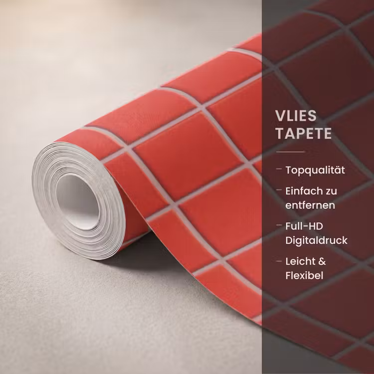 Tapete - Fliese - Muster - Kirsche - Rot — 3
