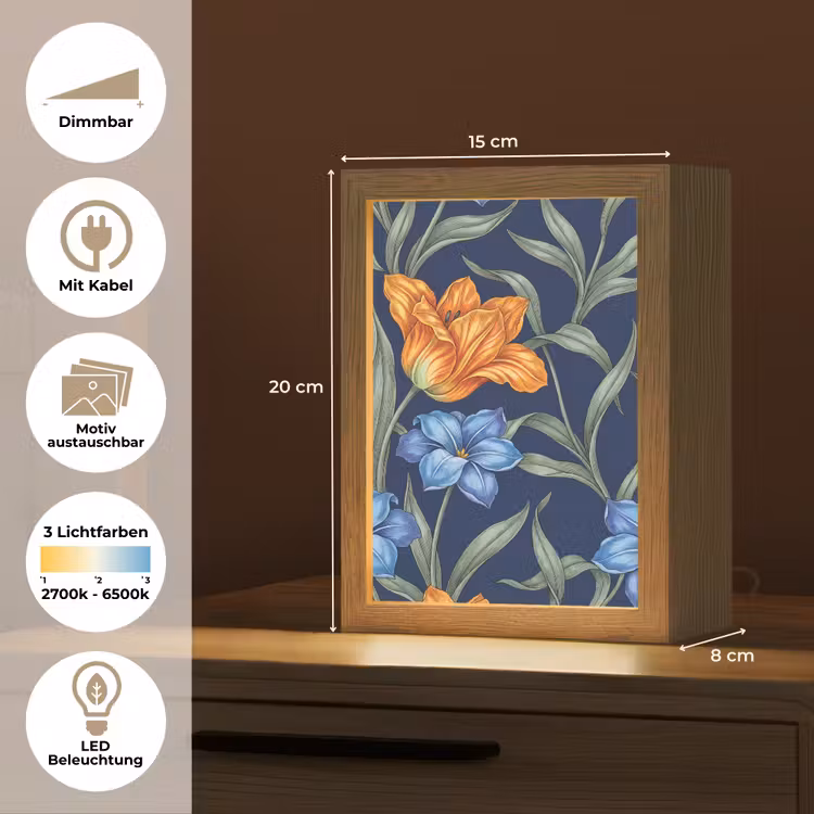 Tischlampe - Blumen – Botanik – Muster — 7