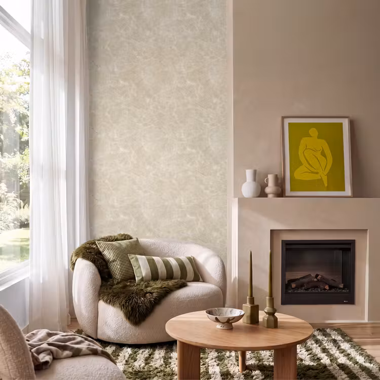 Tapete - Hellbeige - Marmor - Diffusionsäderung — 1