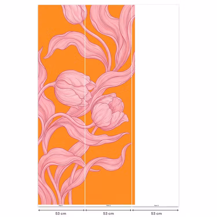 Tapete - Rosa Blumen – Modern — 6