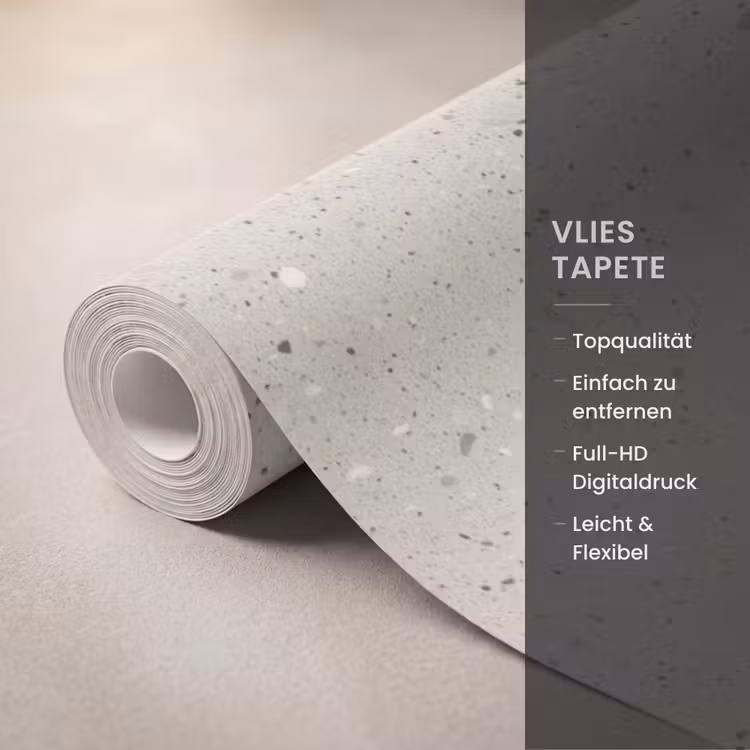 Tapete - Hellbeige - Terrazzo - Grau — 3