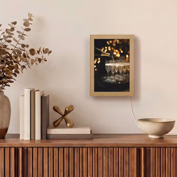 Tischlampe - Lichter - Champagner - Tablett - Gläser — 4