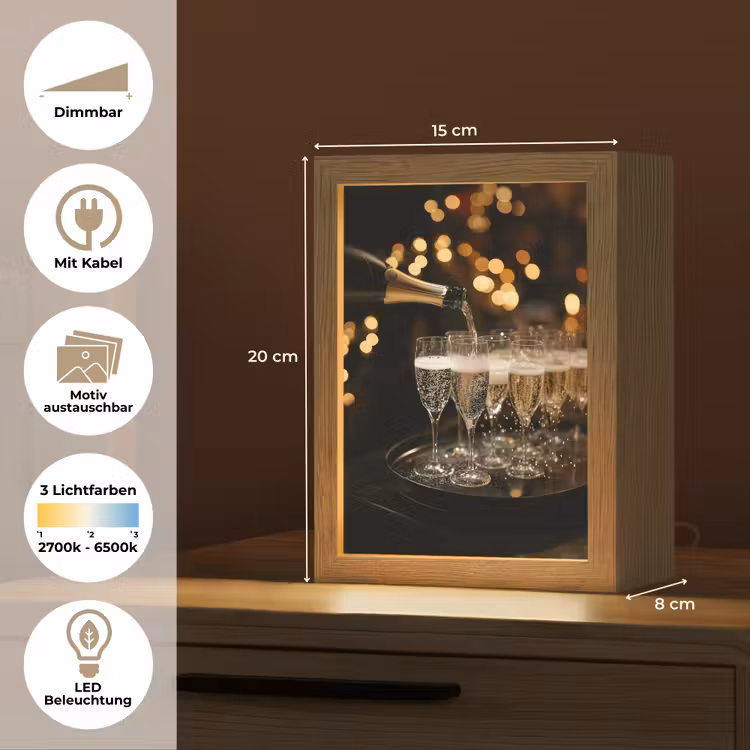 Tischlampe - Lichter - Champagner - Tablett - Gläser — 7
