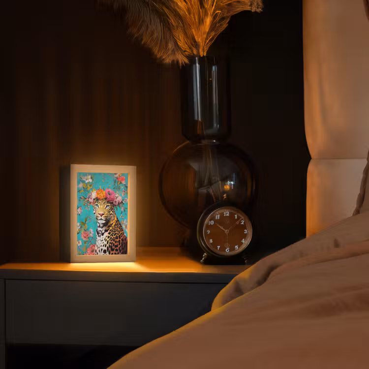 Tischlampe - Leopard - Blumen - Krone — 3