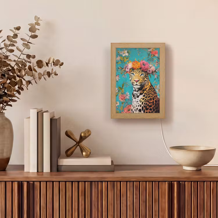 Tischlampe - Leopard - Blumen - Krone — 4
