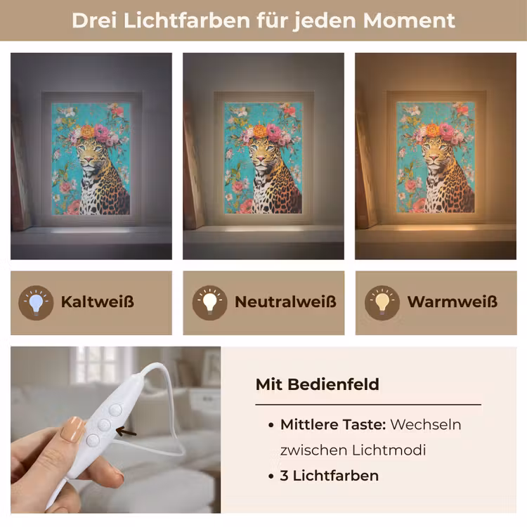 Tischlampe - Leopard - Blumen - Krone — 6