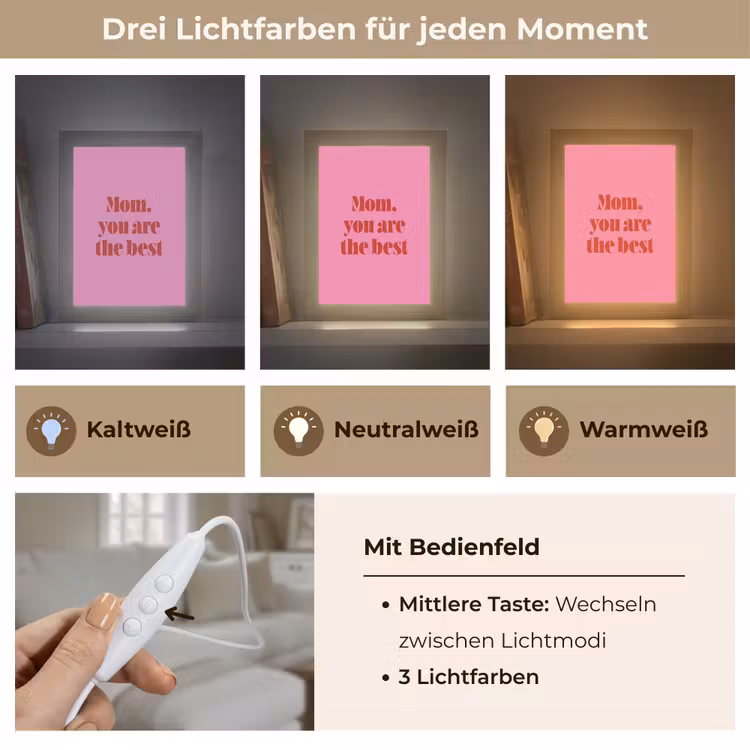 Tischlampe - Mutter - Botschaft - Rosa — 6