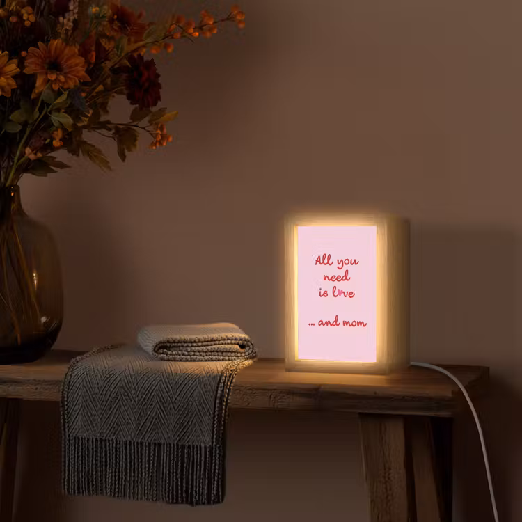 Tischlampe - Mutter - Liebe - Text - Rot — 2