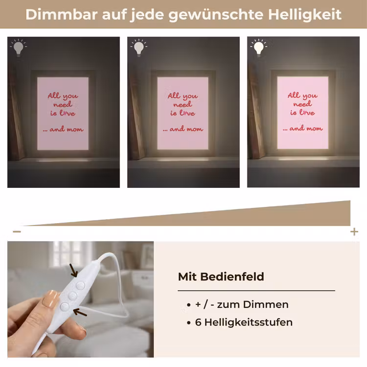 Tischlampe - Mutter - Liebe - Text - Rot — 7