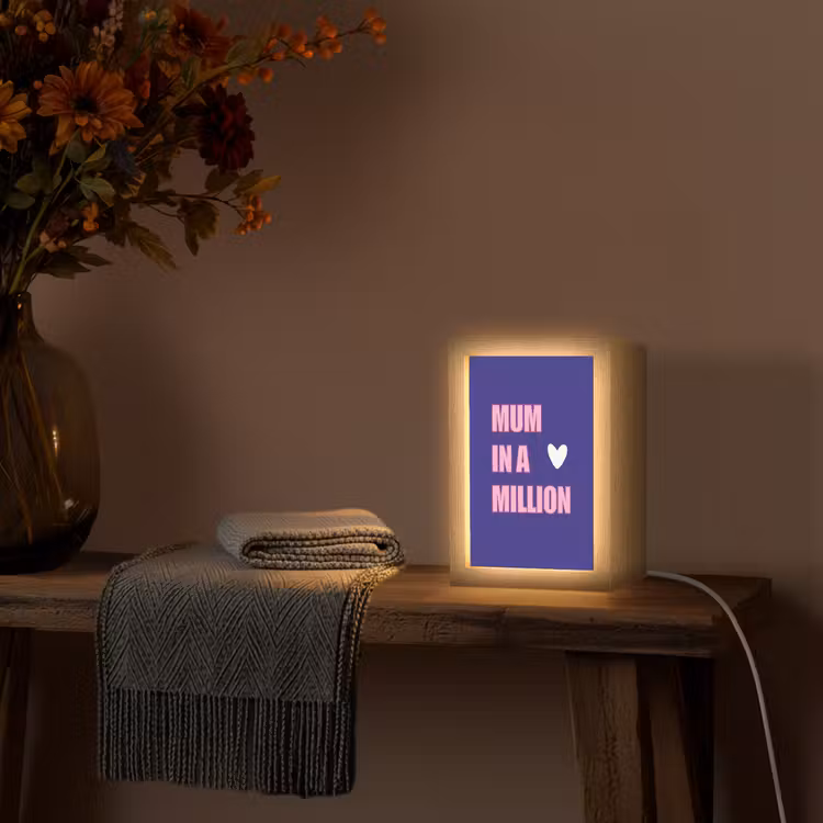 Tischlampe - Mutter - Text - Blau - Herz — 2