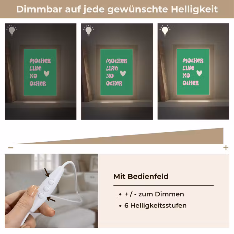 Tischlampe - Text - Herz - Mutter - Grün — 7