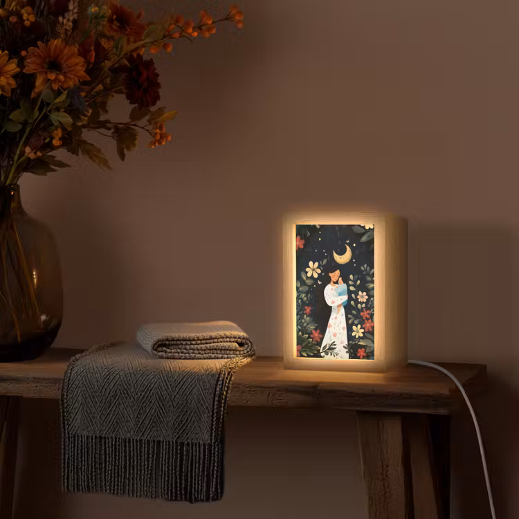 Tischlampe - Mutter - Kind - Bunt - Blumen — 2