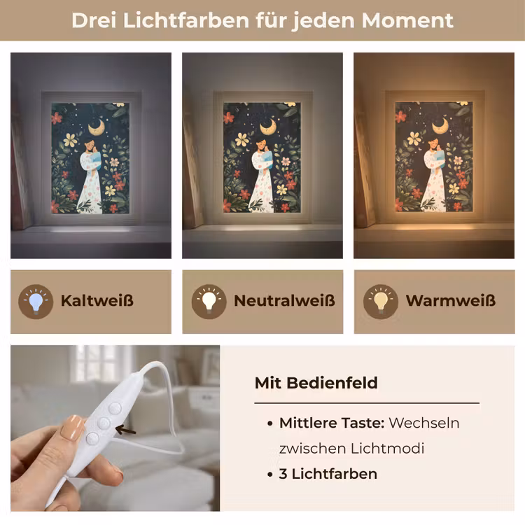 Tischlampe - Mutter - Kind - Bunt - Blumen — 6
