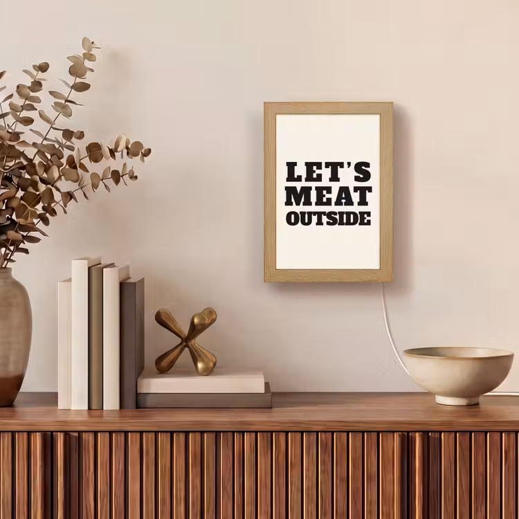 Tischlampe - Text - Blockschrift - Schwarz - Fleisch — 4