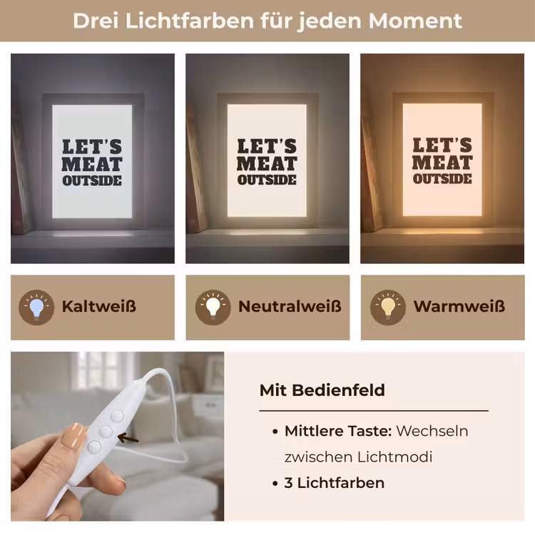 Tischlampe - Text - Blockschrift - Schwarz - Fleisch — 6